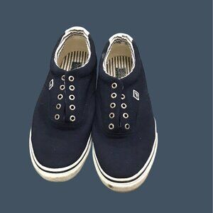 SPERRY- MENS NAVY TOP SIDER SLIP ON LACELESS SNEAKER SHOE SIZE 11.5